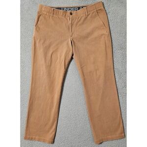UA Under Armour Men's Straight Leg Chino Size 40 X 30 Brown 1346798